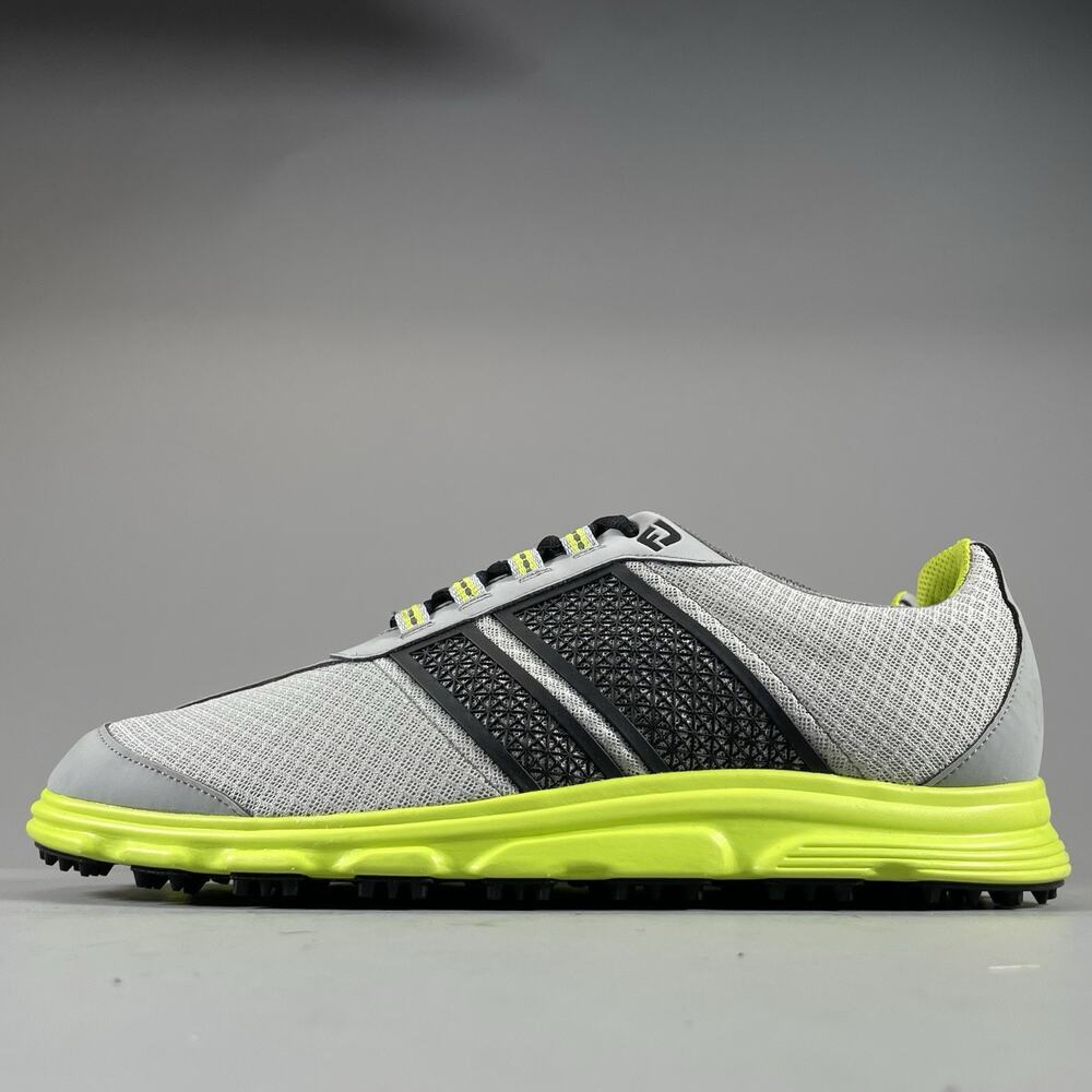 FootJoy Superlites 58118 Men’s 11.5 M Gray Lime Spikeless Golf Shoes Sneaker EUC